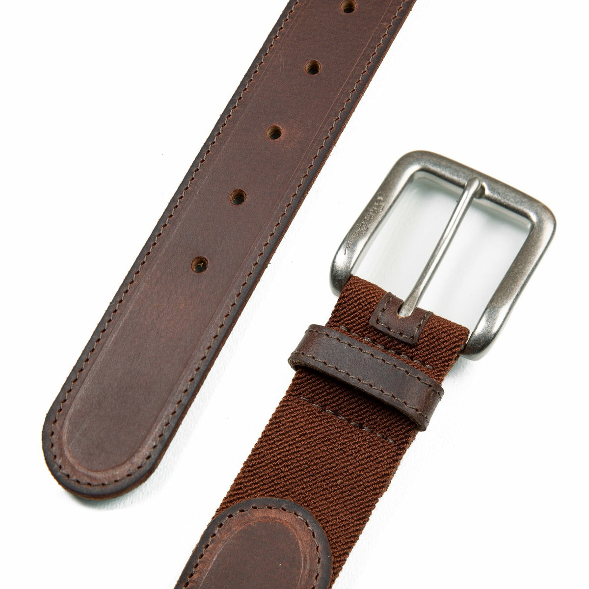 Eddie Bauer Men's Rugged Leather Belt with Stretch Tab