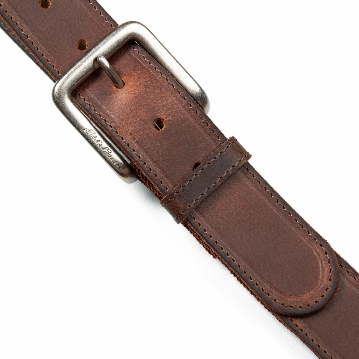 Eddie Bauer Men's Rugged Leather Belt with Stretch Tab