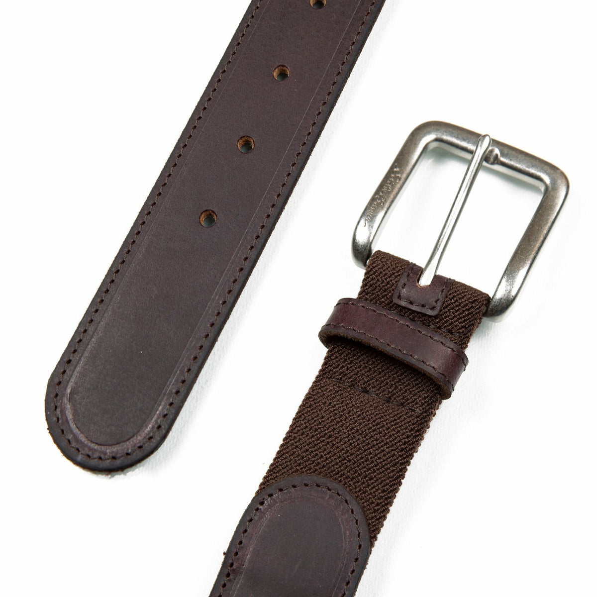 Eddie Bauer Men's Rugged Leather Belt with Stretch Tab