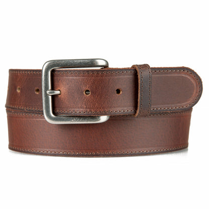 Eddie Bauer Men's Rugged Leather Belt with Stretch Tab