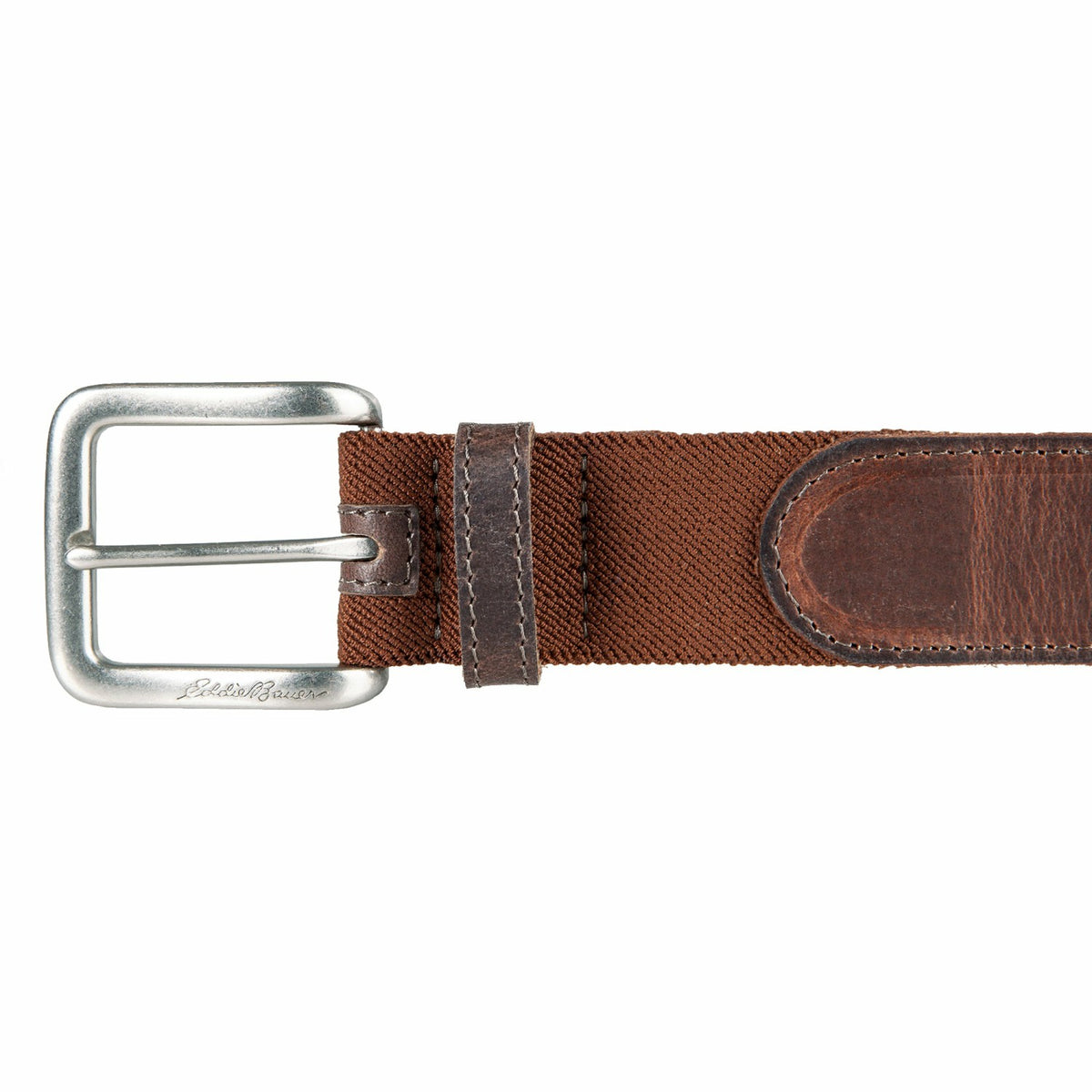 Eddie Bauer Men's Rugged Leather Belt with Stretch Tab