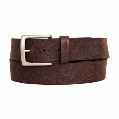Eddie Bauer Men's Debossed Live Your Adventure Leather Belt