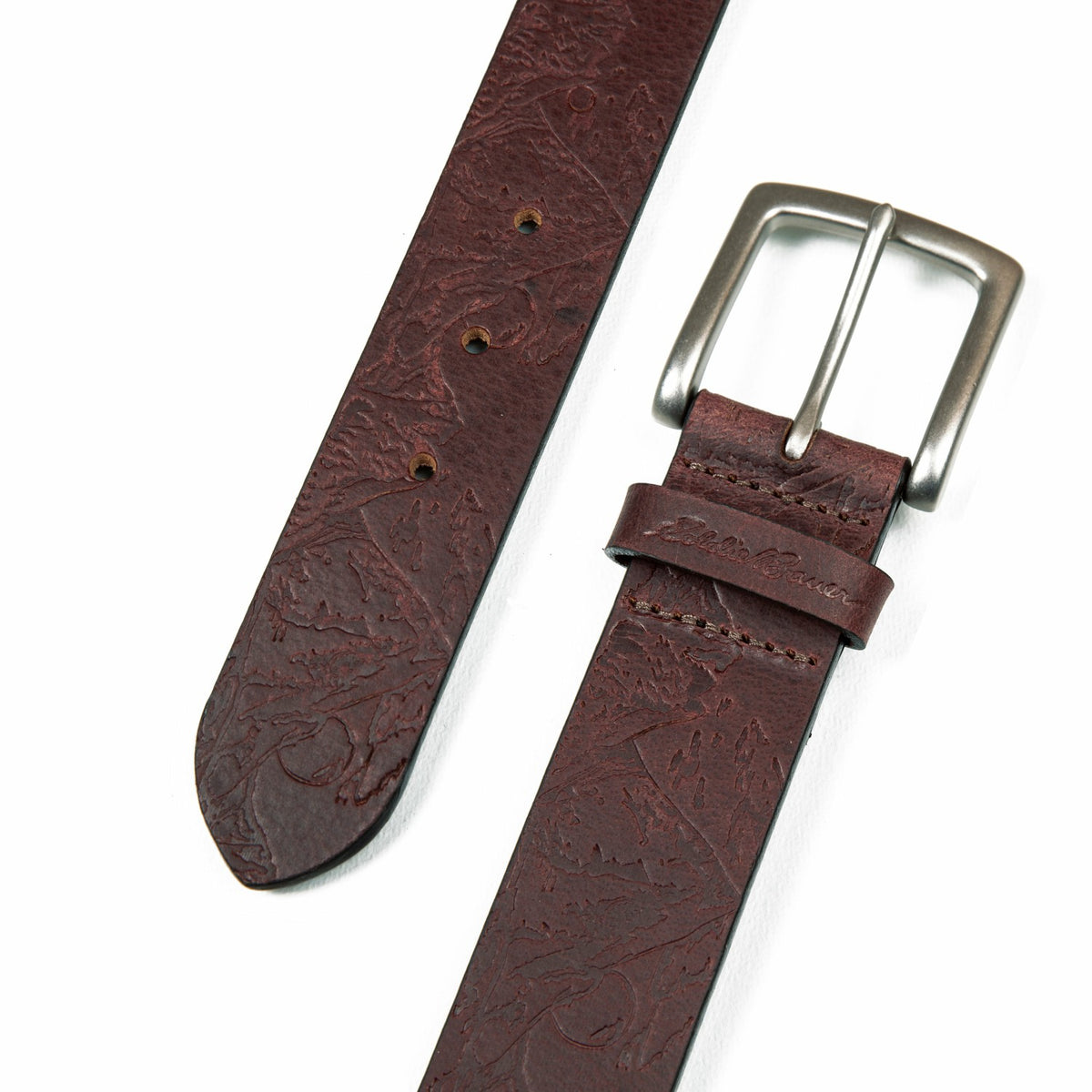Eddie Bauer Men's Debossed Live Your Adventure Leather Belt