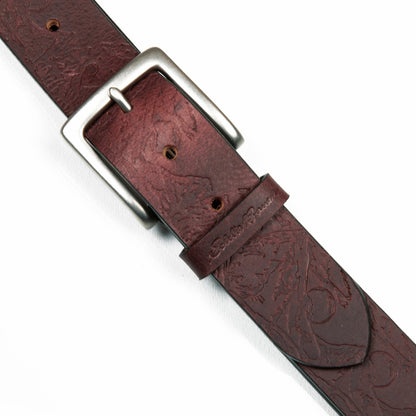 Eddie Bauer Men's Debossed Live Your Adventure Leather Belt