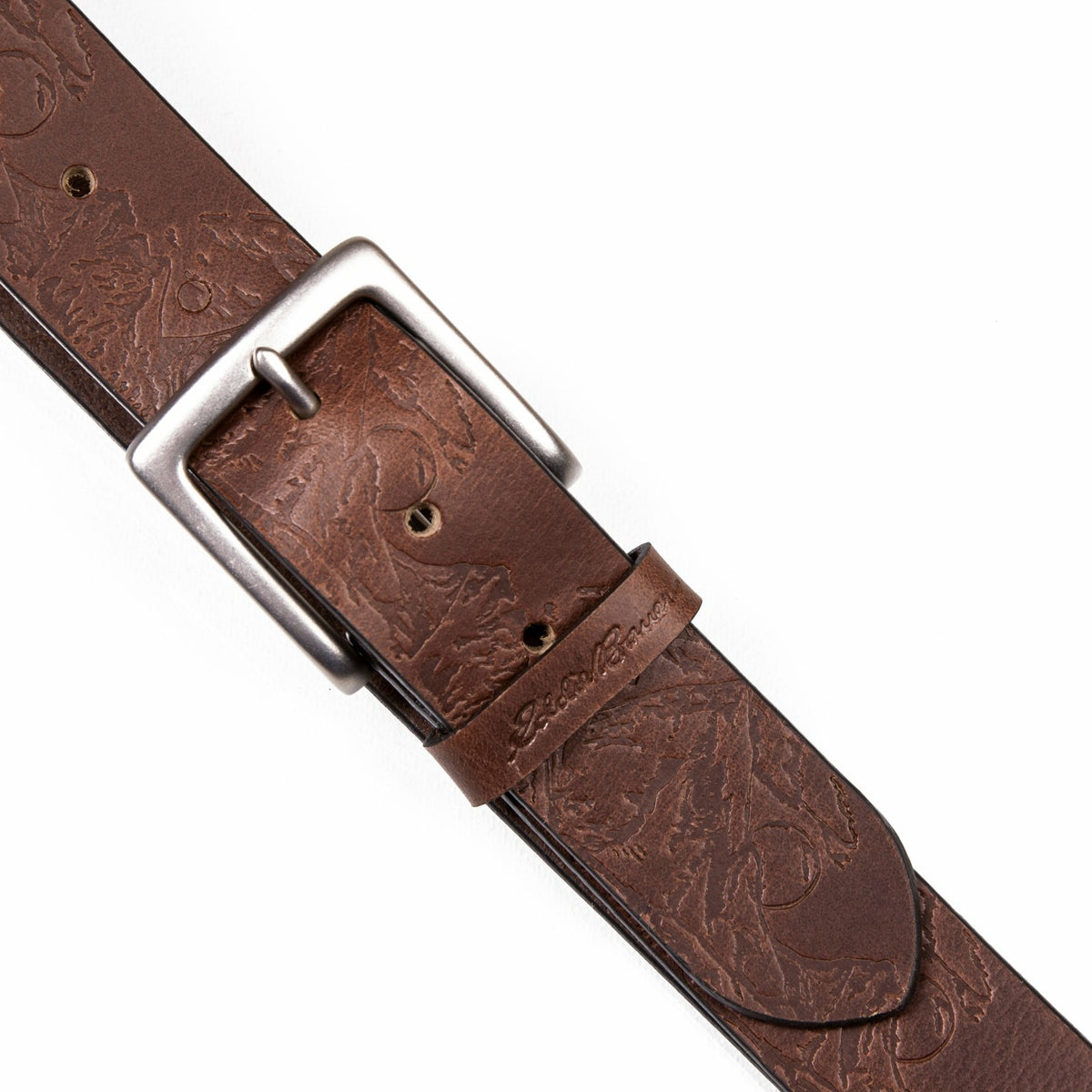 Eddie Bauer Men's Debossed Live Your Adventure Leather Belt