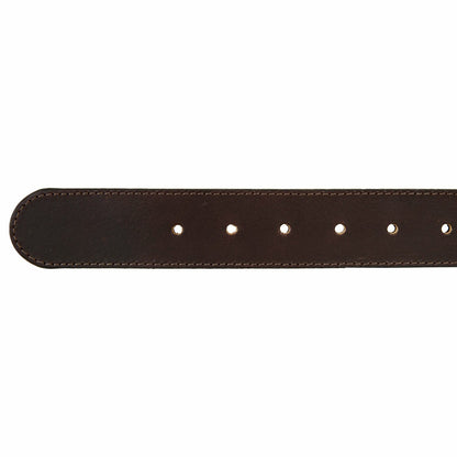 Eddie Bauer Men's Rugged Leather Belt with Stretch Tab and Sasquatch Design