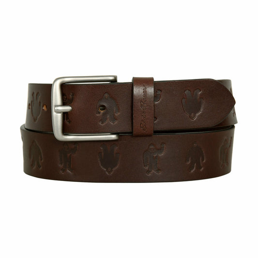 Eddie Bauer Men's Embossed Sasquatch Harness Leather Belt