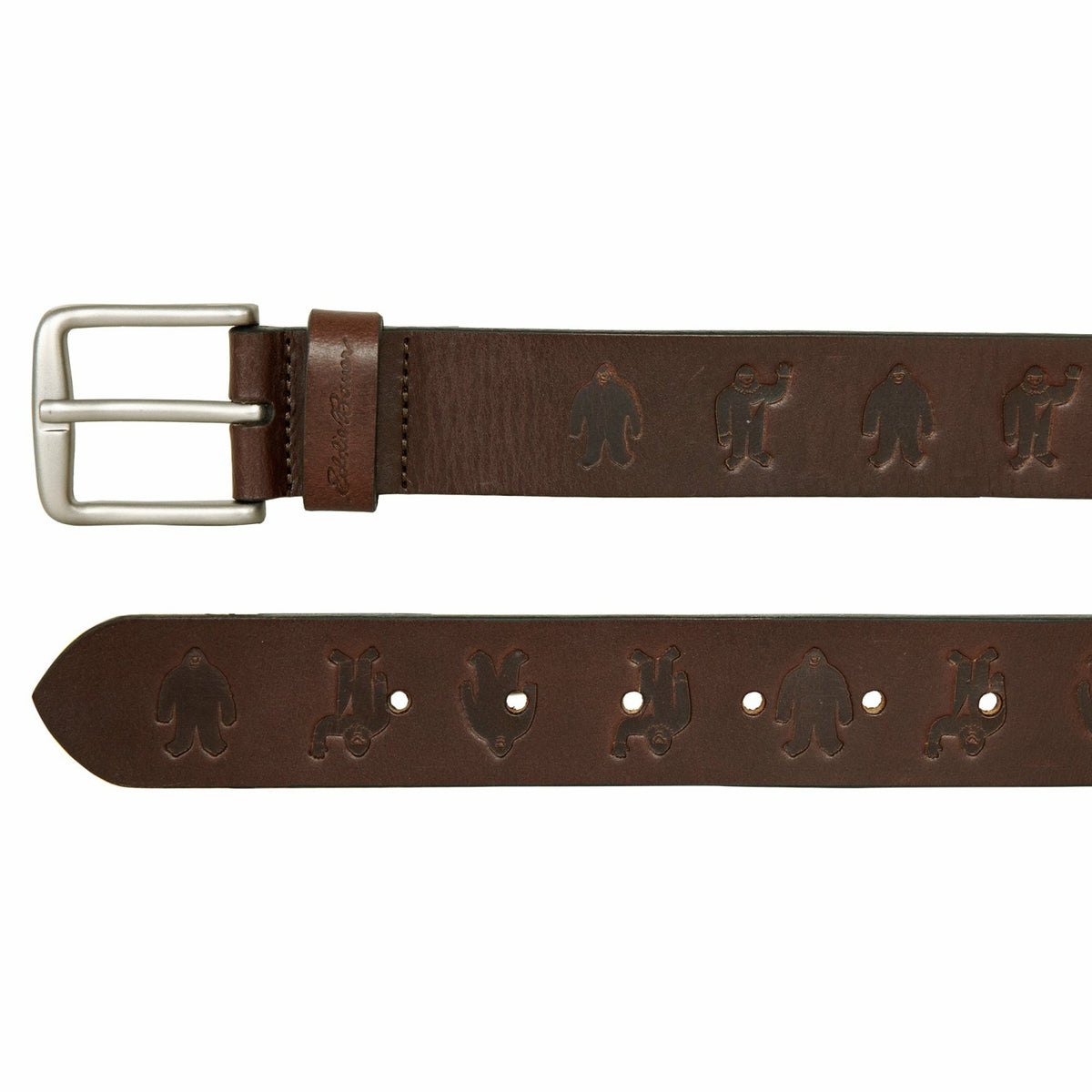 Eddie Bauer Men's Embossed Sasquatch Harness Leather Belt