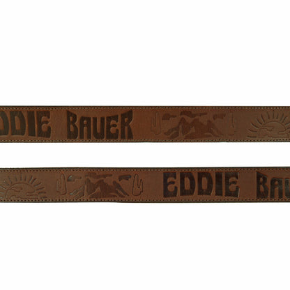 Eddie Bauer Men's Debossed Logo Leather Belt