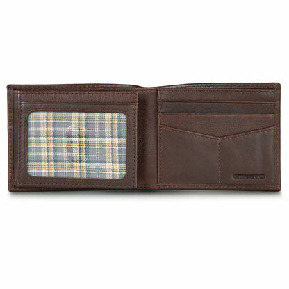 Eddie Bauer EB Signature Logo Leather Flip ID Bifold Wallet