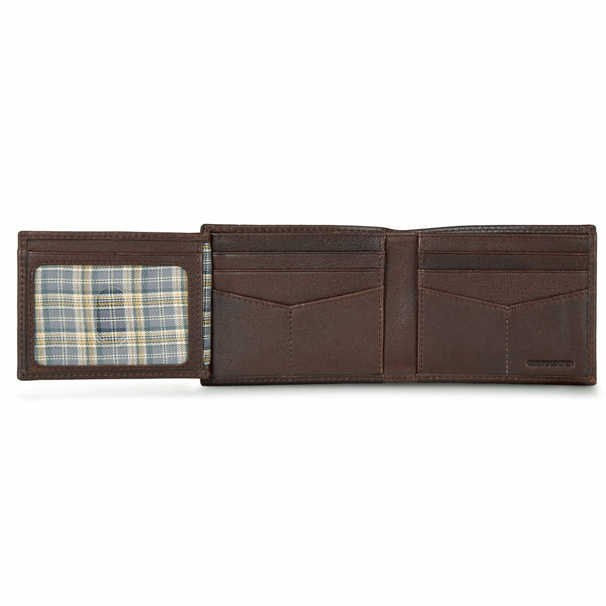 Eddie Bauer EB Signature Logo Leather Flip ID Bifold Wallet