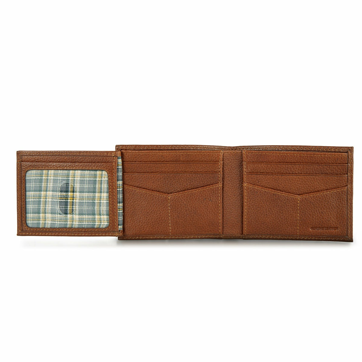 Eddie Bauer EB Signature Logo Leather Flip ID Bifold Wallet