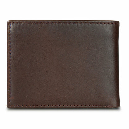Eddie Bauer EB Signature Logo Leather Flip ID Bifold Wallet