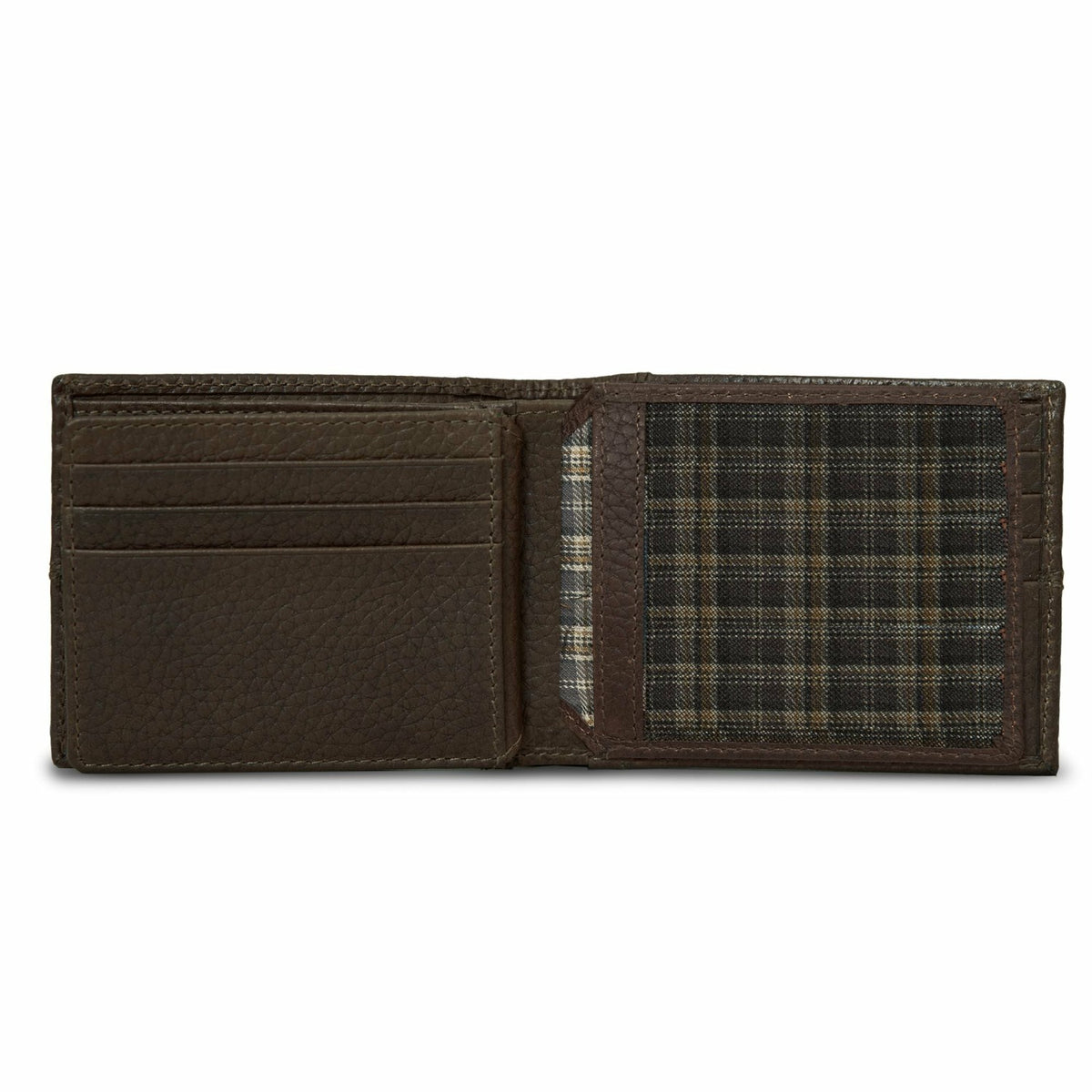 Eddie Bauer EXTRA CAPACITY RUGGED LEATHER BIFOLD WITH FLIP ID