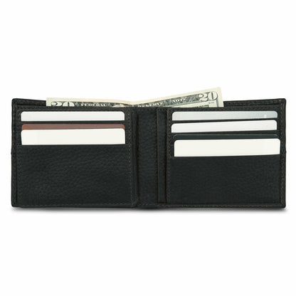 Eddie Bauer EXTRA CAPACITY RUGGED LEATHER BIFOLD WITH FLIP ID