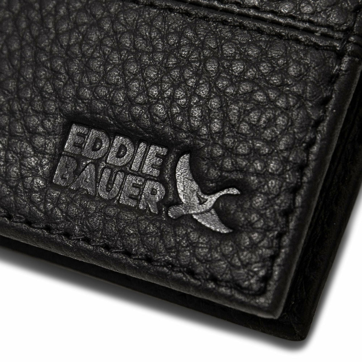 Eddie Bauer EXTRA CAPACITY RUGGED LEATHER BIFOLD WITH FLIP ID