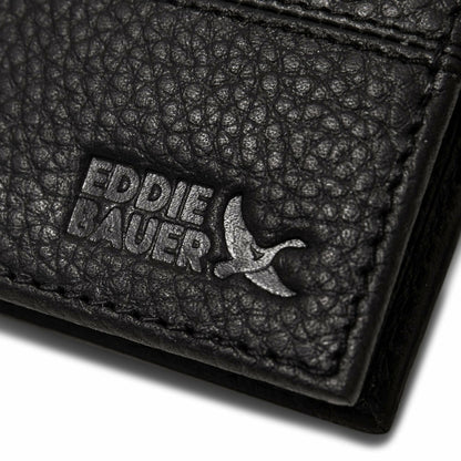 Eddie Bauer EXTRA CAPACITY RUGGED LEATHER BIFOLD WITH FLIP ID