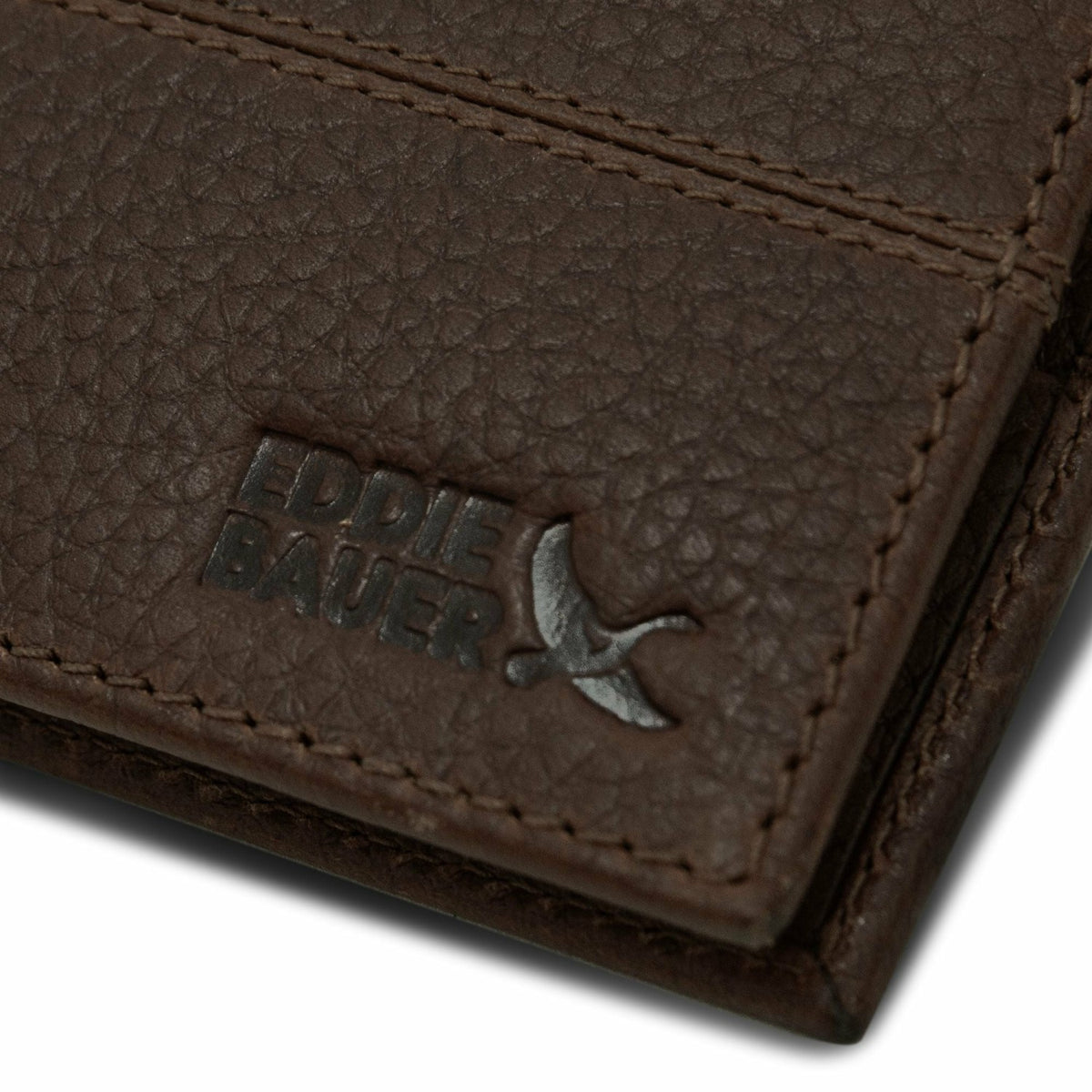 Eddie Bauer EXTRA CAPACITY RUGGED LEATHER BIFOLD WITH FLIP ID