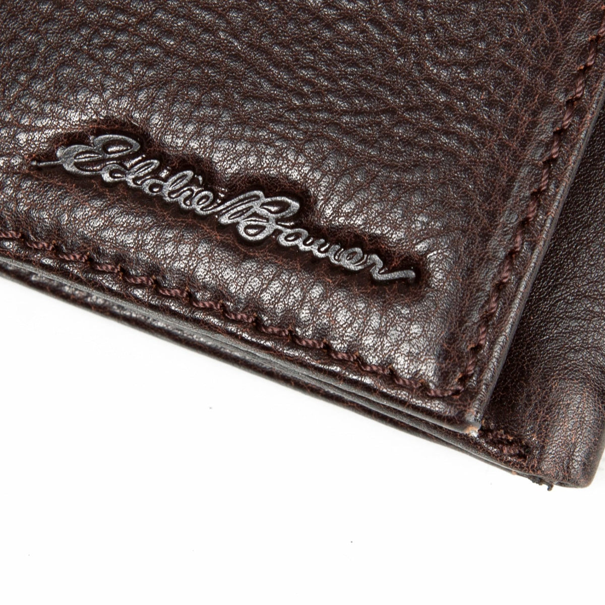 Eddie Bauer EB Signature Logo Leather Trifold Wallet