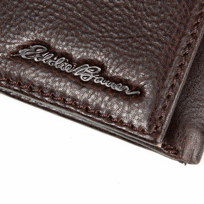 Eddie Bauer EB Signature Logo Leather Trifold Wallet
