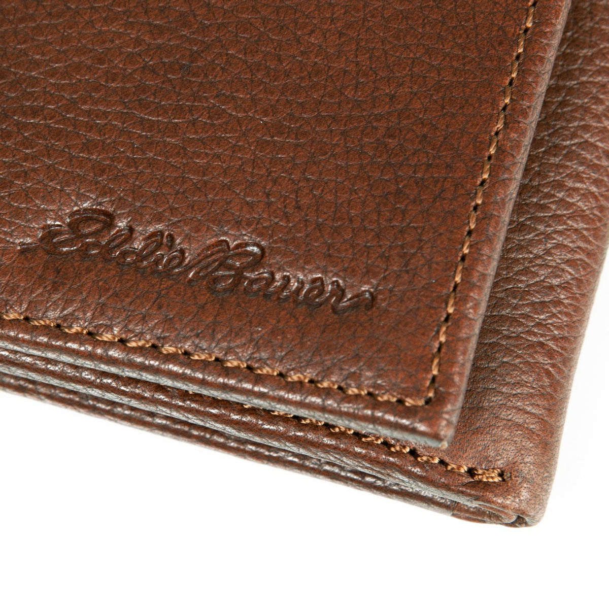 Eddie Bauer EB Signature Logo Leather Trifold Wallet