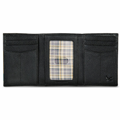 Eddie Bauer EB Signature Logo Leather Trifold Wallet