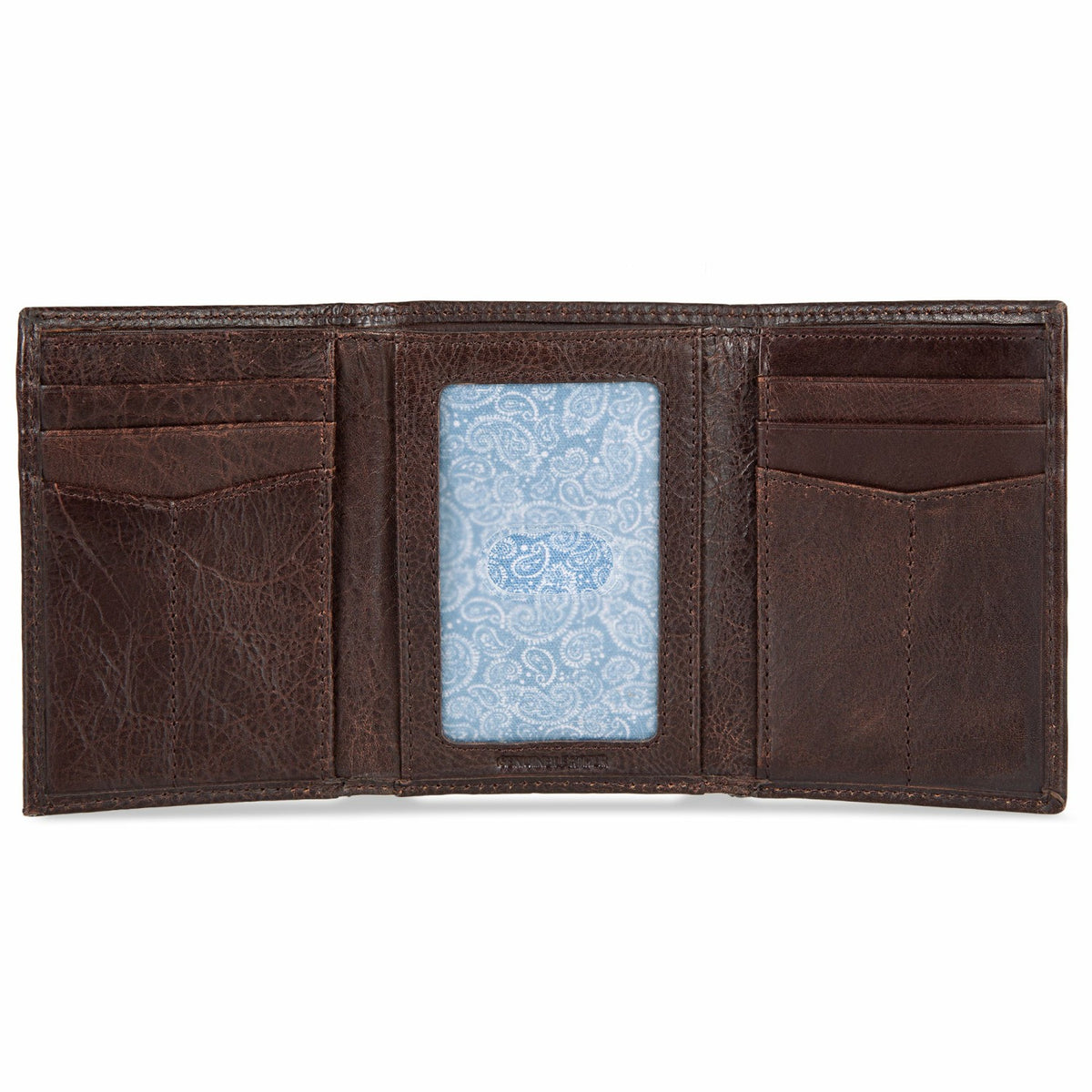 Eddie Bauer EB Signature Logo Leather Trifold Wallet