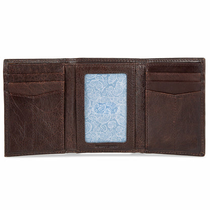 Eddie Bauer EB Signature Logo Leather Trifold Wallet
