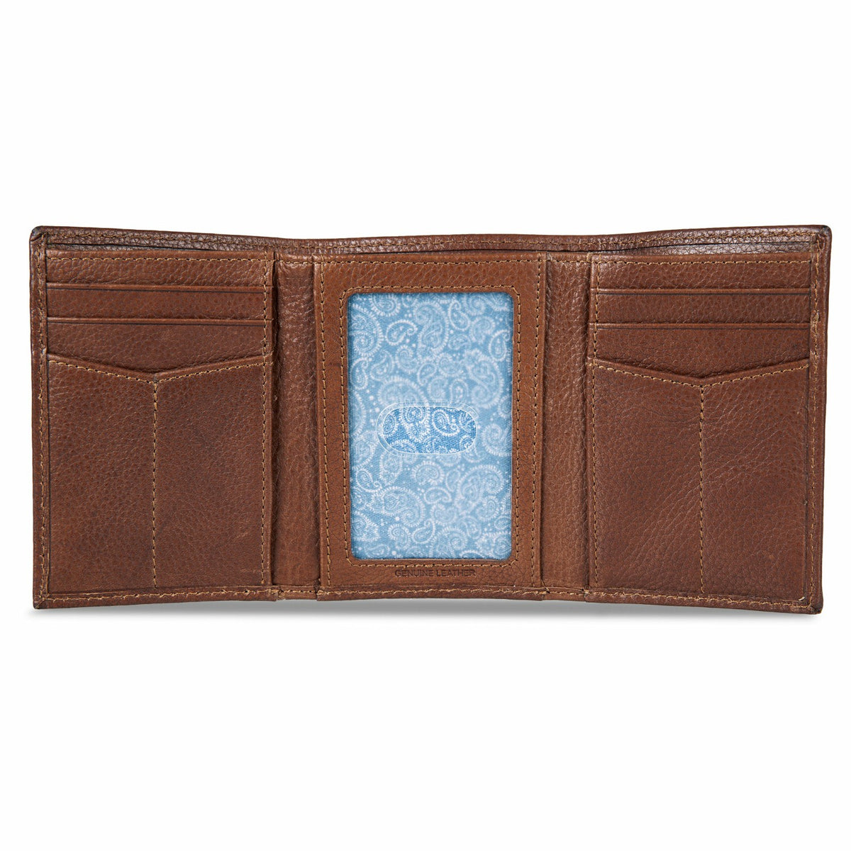 Eddie Bauer EB Signature Logo Leather Trifold Wallet