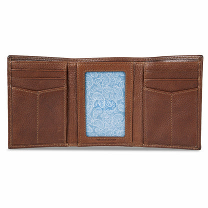 Eddie Bauer EB Signature Logo Leather Trifold Wallet