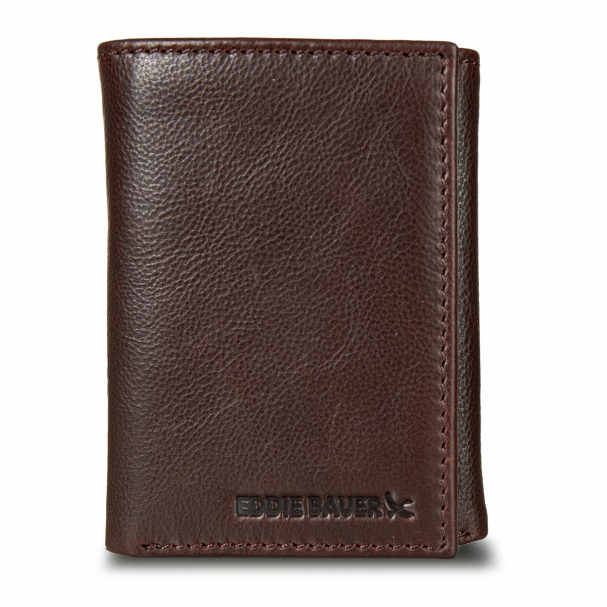 Eddie Bauer EB Signature Logo Leather Trifold Wallet