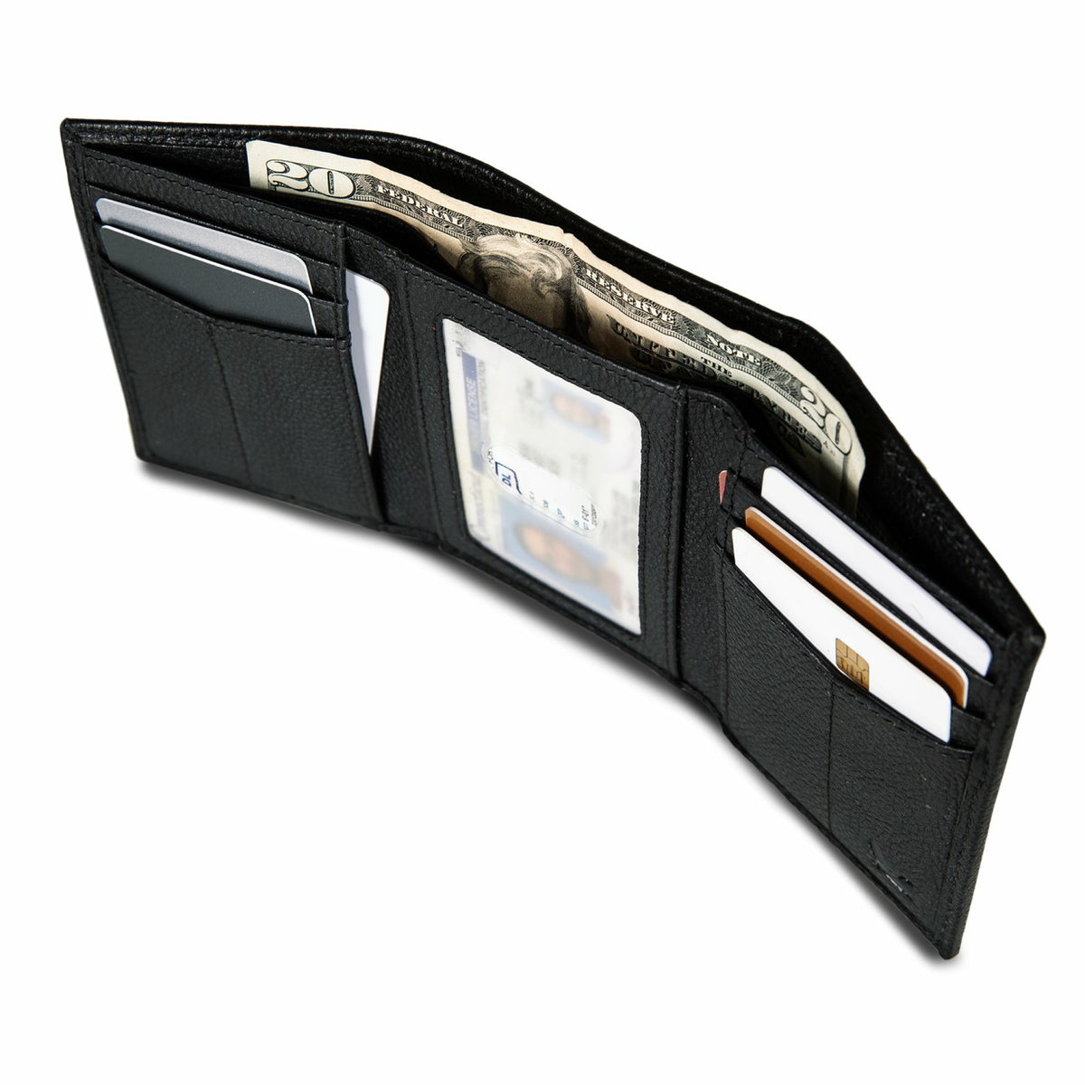 Eddie Bauer EB Signature Logo Leather Trifold Wallet
