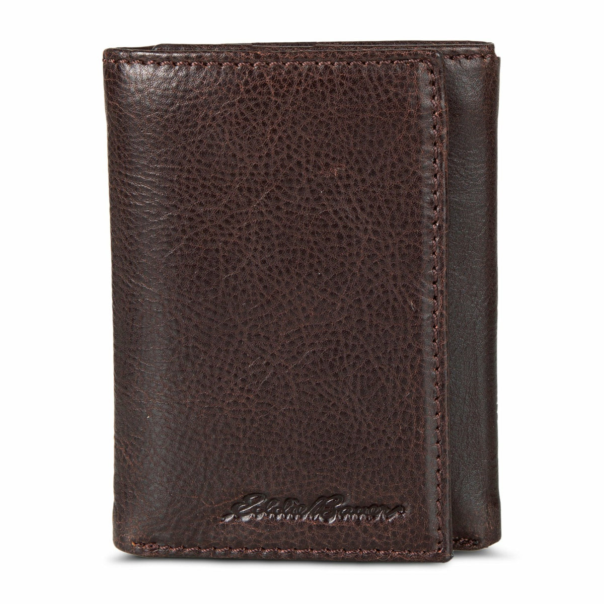 Eddie Bauer EB Signature Logo Leather Trifold Wallet