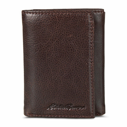Eddie Bauer EB Signature Logo Leather Trifold Wallet