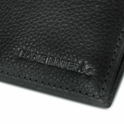 Eddie Bauer EB Signature Logo Leather Trifold Wallet