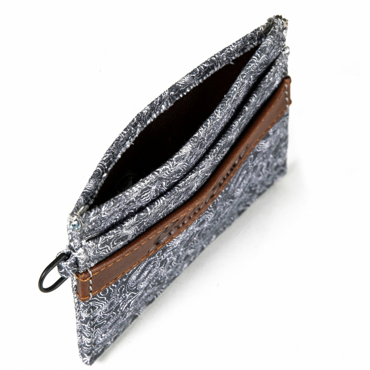 Eddie Bauer Pioneer Leather and Printed Cotton Canvas Card Case
