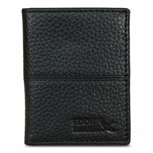 Eddie Bauer EXTRA CAPACITY RUGGED LEATHER TRIFOLD WITH FLIP ID