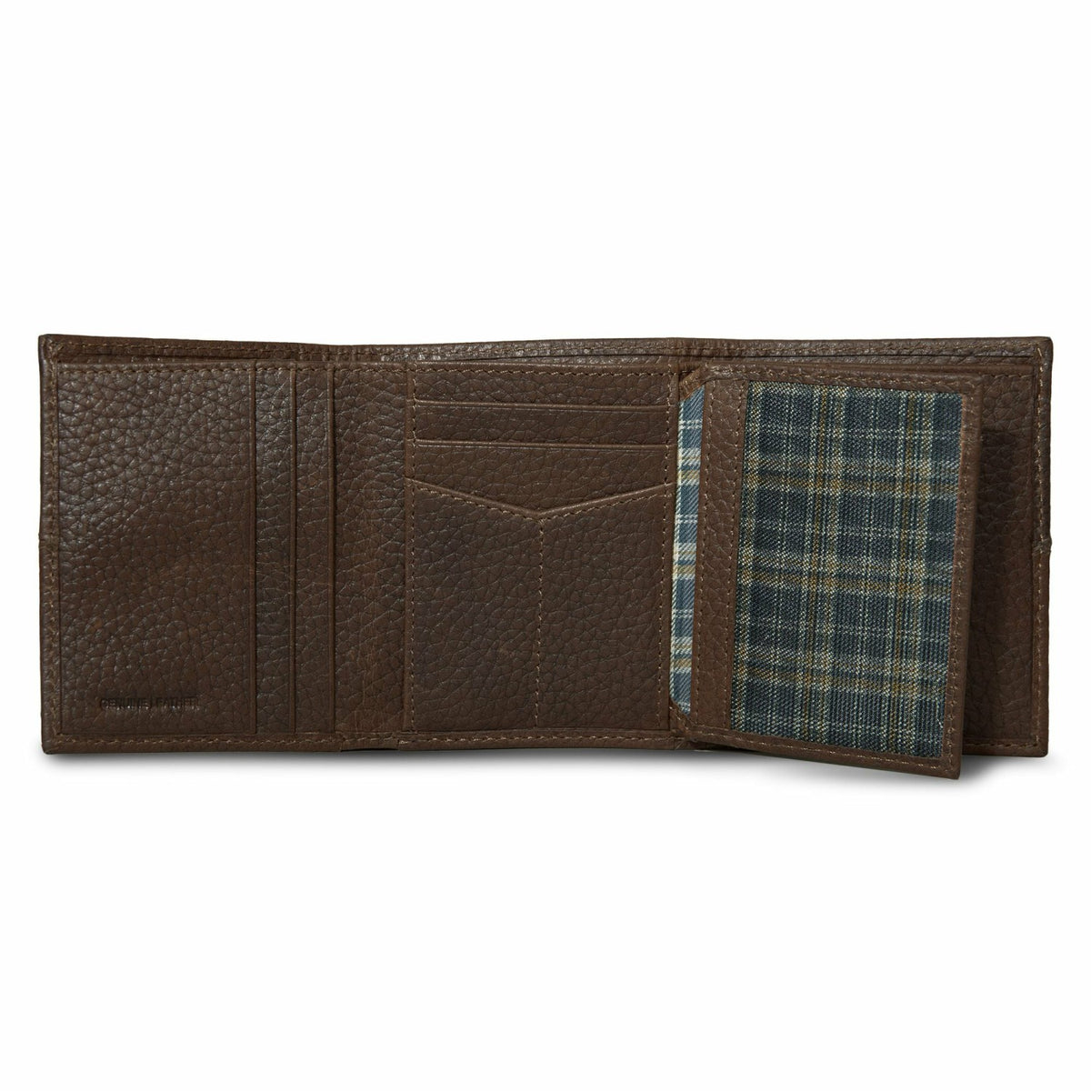 Eddie Bauer EXTRA CAPACITY RUGGED LEATHER TRIFOLD WITH FLIP ID