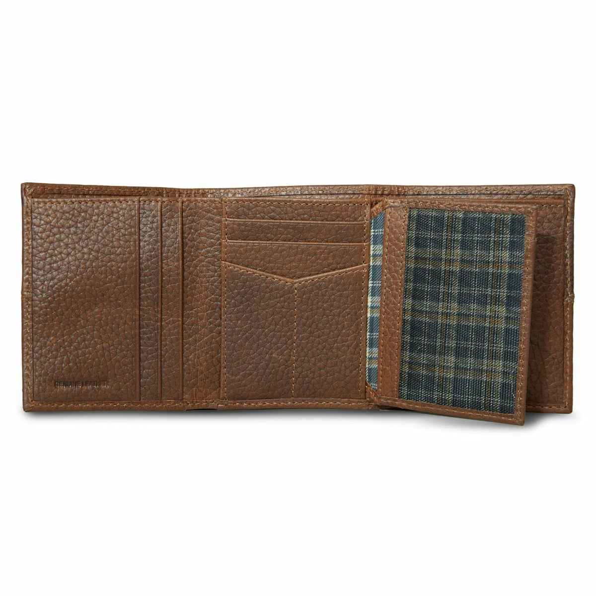 Eddie Bauer EXTRA CAPACITY RUGGED LEATHER TRIFOLD WITH FLIP ID