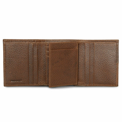 Eddie Bauer EXTRA CAPACITY RUGGED LEATHER TRIFOLD WITH FLIP ID