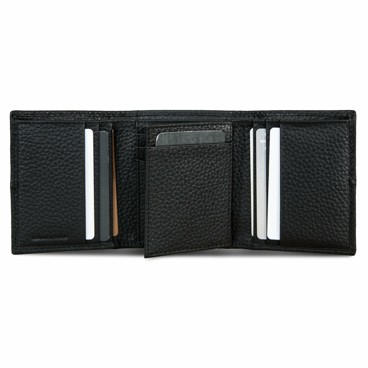 Eddie Bauer EXTRA CAPACITY RUGGED LEATHER TRIFOLD WITH FLIP ID