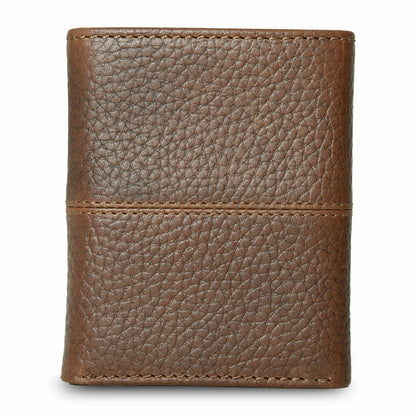 Eddie Bauer EXTRA CAPACITY RUGGED LEATHER TRIFOLD WITH FLIP ID