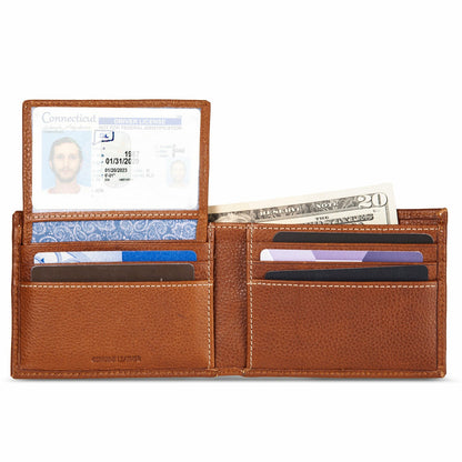 Eddie Bauer EB Signature Top Stitch Leather Passcase Wallet