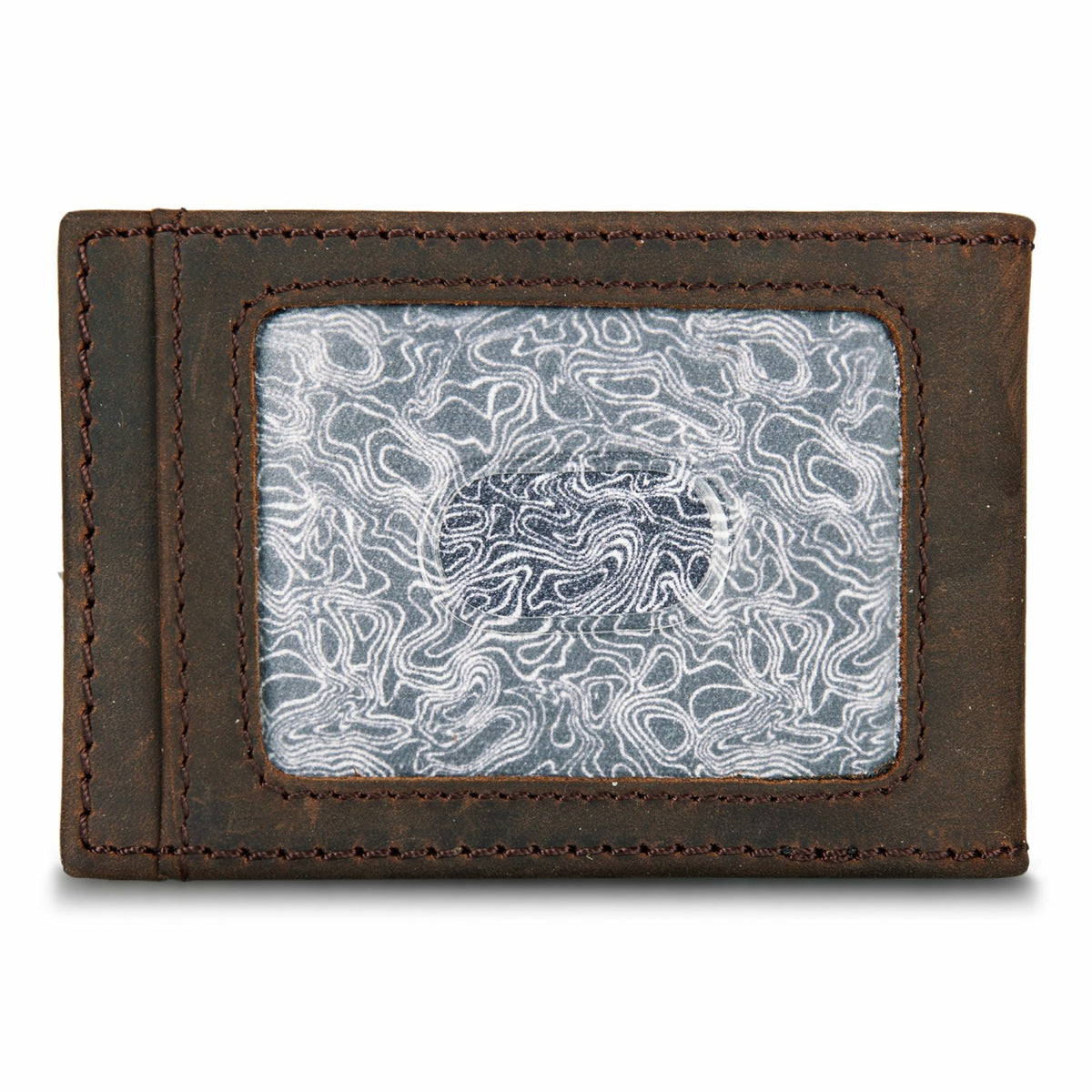 Eddie Bauer Money Clip Bifold Leather Wallet with Embossed Sasquatch