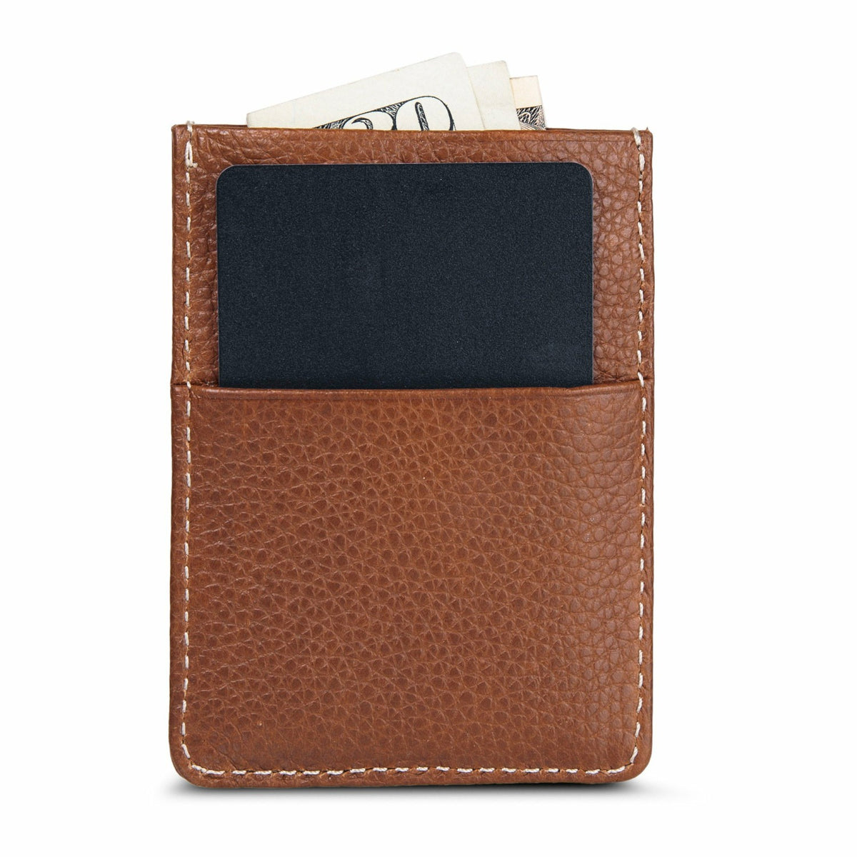 Eddie Bauer EB Signature Top Stitch Magnetic Leather Card Case