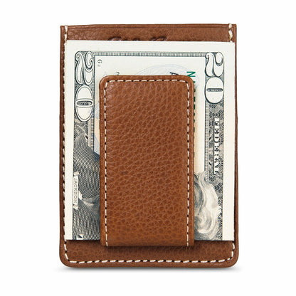 Eddie Bauer EB Signature Top Stitch Magnetic Leather Card Case