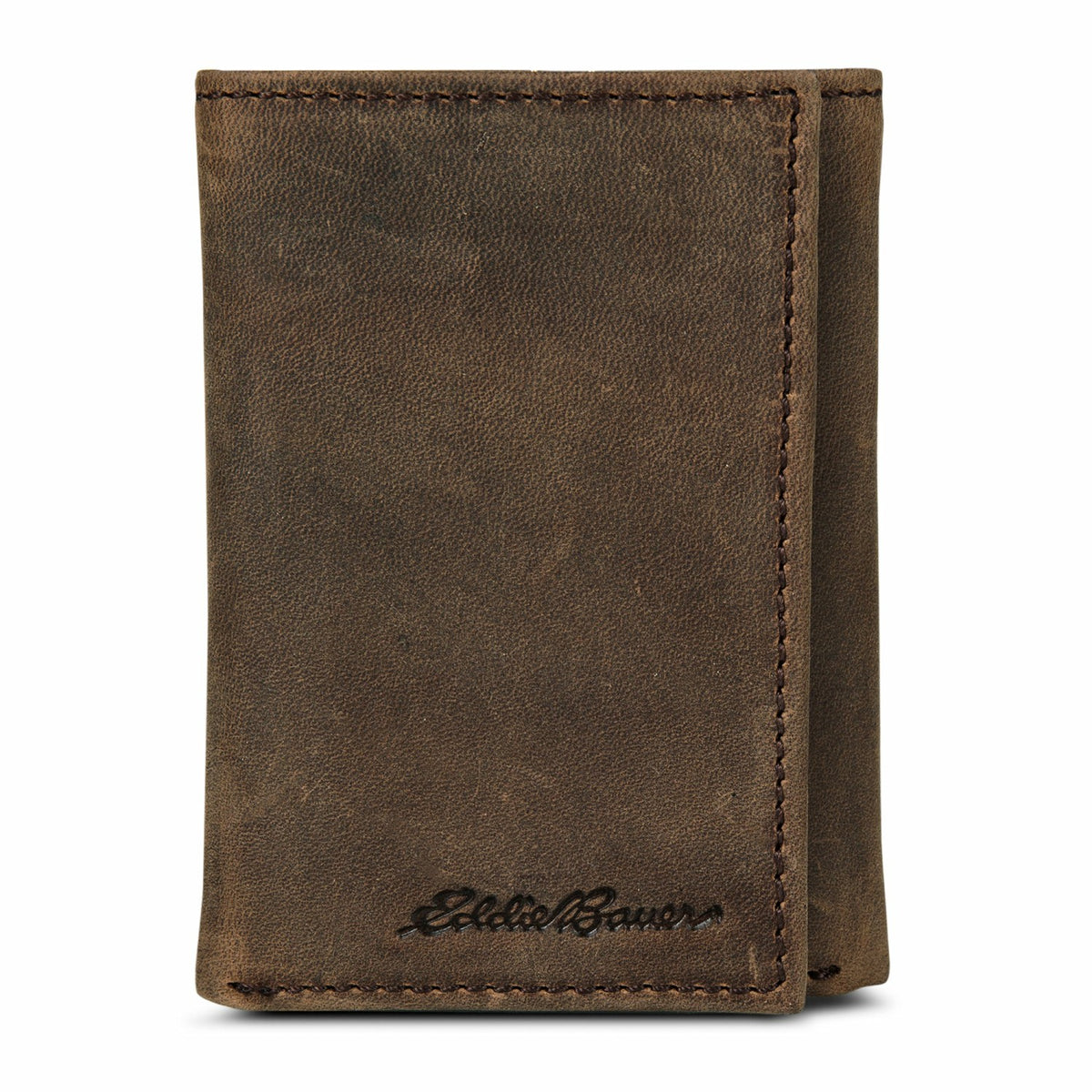 Eddie Bauer Leather Trifold Wallet with Embossed Sasquatch
