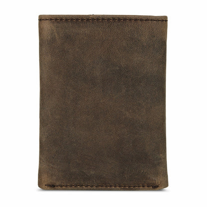Eddie Bauer Leather Trifold Wallet with Embossed Sasquatch