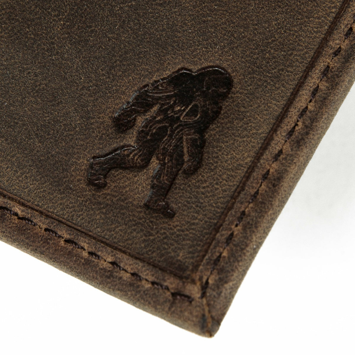 Eddie Bauer Leather Trifold Wallet with Embossed Sasquatch