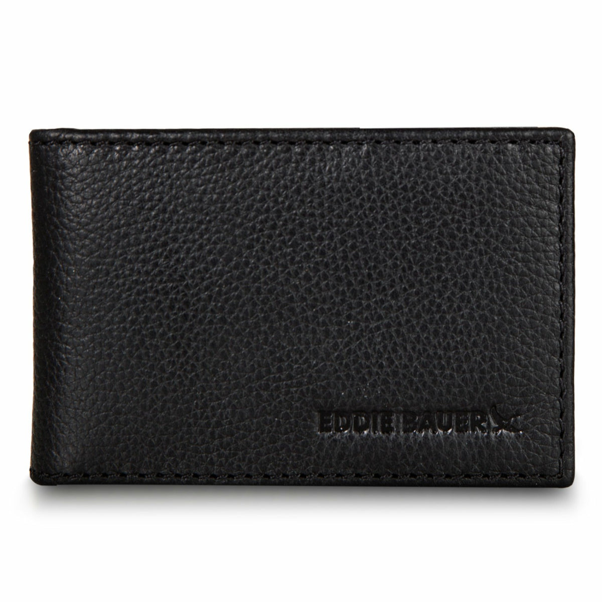 Eddie Bauer EB Signature Logo Leather Bifold with Money Clip Wallet